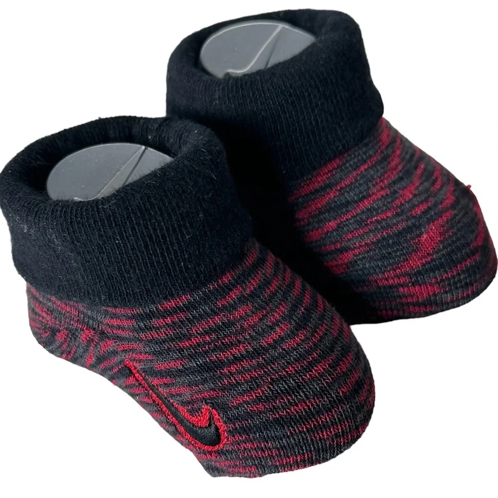 Nike Kids 2-Pair Pack Marled Knit Booties (Infant) (Gym Red) Boys Socks